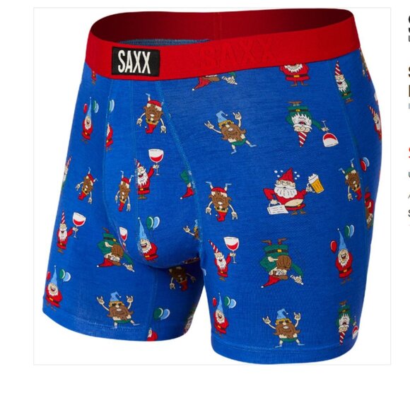 SAXX VIBE Christmas Boxer Briefs “Party Gnomes” - Picture 1 of 3